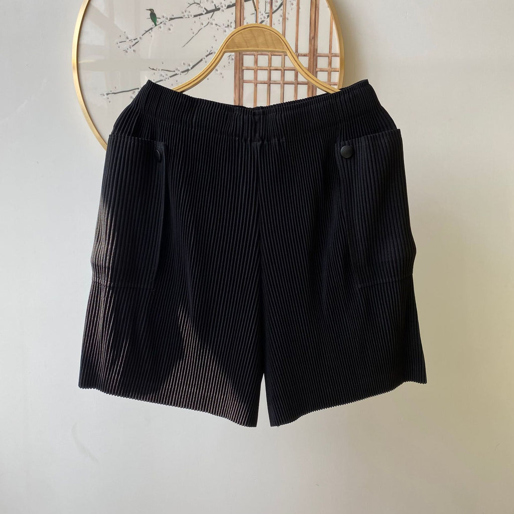 Designer Pleated Shorts Set Comfortable Casual Style Summer Fashion for Men
