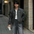 Casual Retro Style Short Jacket for Men Loose Fit Turn-Down Collar Outerwear Fashion Versatile Top