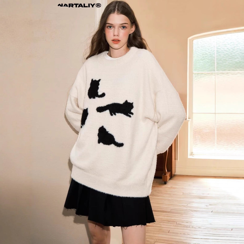 Winter Thick Mink Knit Sweater for Men Trendy Loose Knitwear, Couple's INS Hong  Lazy Fashion Sweater Coat