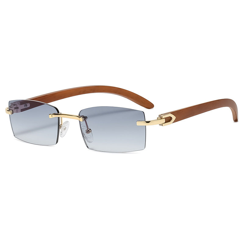 New Fashion Sunglasses Men Ultra Clear Rimless Sunglasses Ocean Slice Diamond Cut Edge Trend