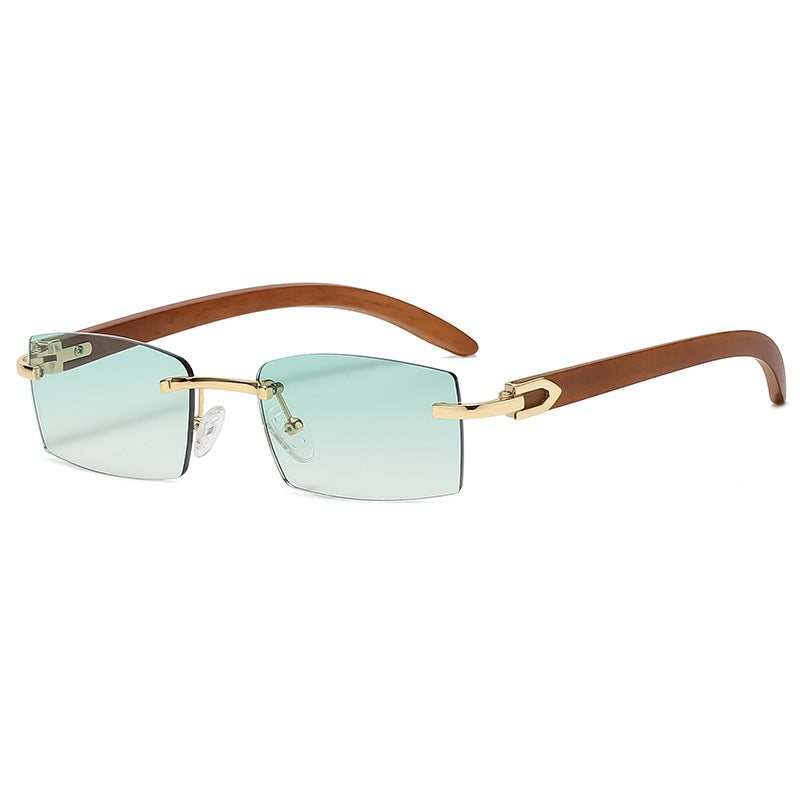 New Fashion Sunglasses Men Ultra Clear Rimless Sunglasses Ocean Slice Diamond Cut Edge Trend