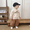 Cute Cartoon Baby Boy Autumn Long Sleeve Hoodie and Pants Set, Stylish Two-Piece Outfit