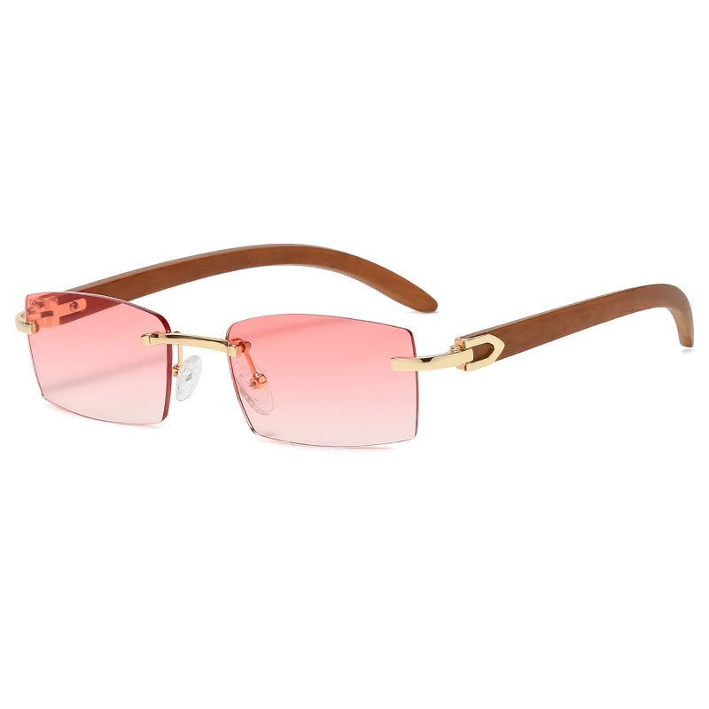 New Fashion Sunglasses Men Ultra Clear Rimless Sunglasses Ocean Slice Diamond Cut Edge Trend