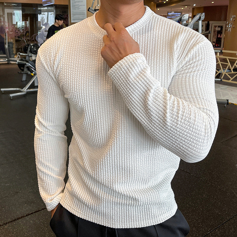 Fashion Knit Long Sleeve Top for Men  Autumn/Winter Casual Sweater