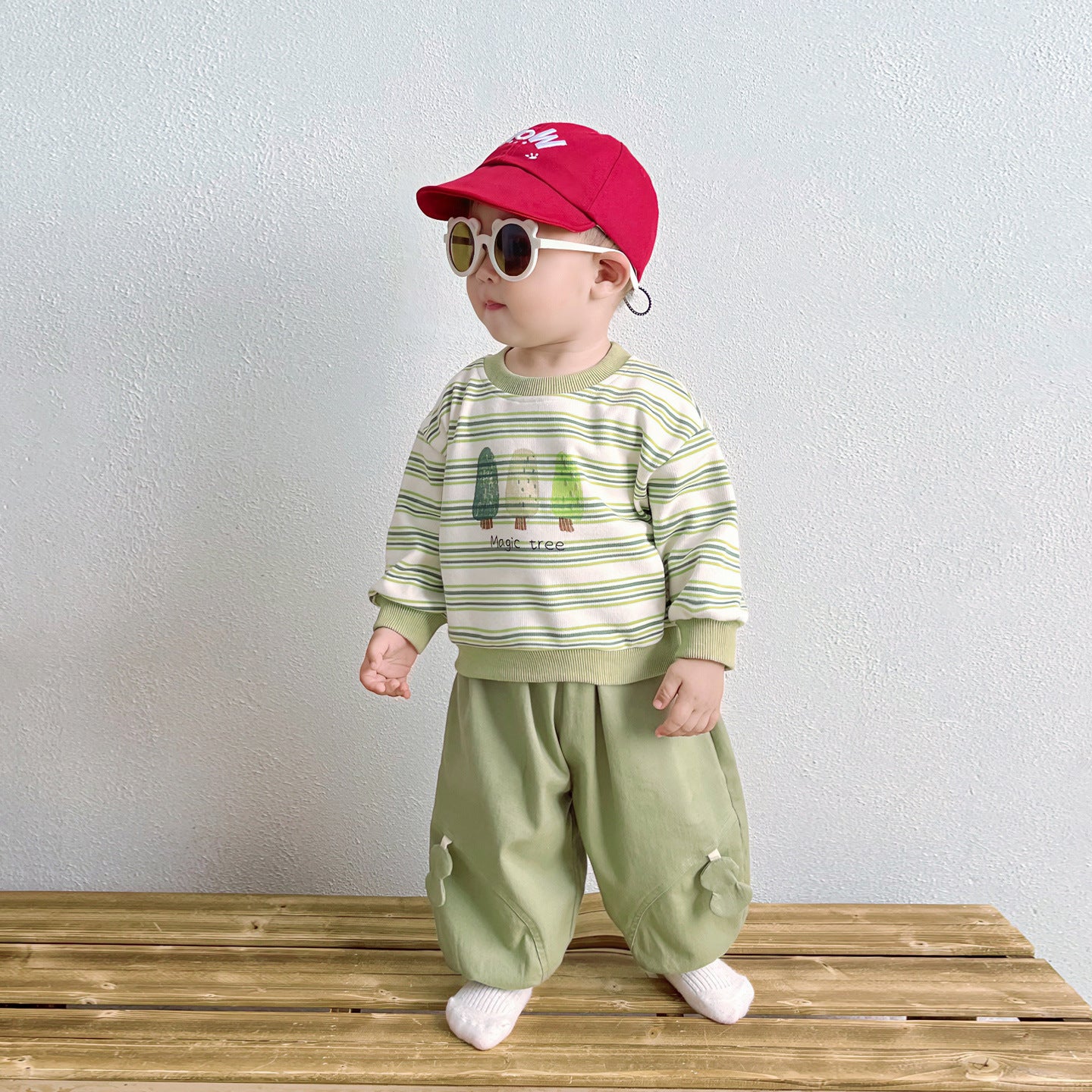 Cute Cartoon Stripe Hoodie Set for Boys, Casual Spring and Autumn Outfit, Two-Piece Suit for Toddlers and Preschool Kids