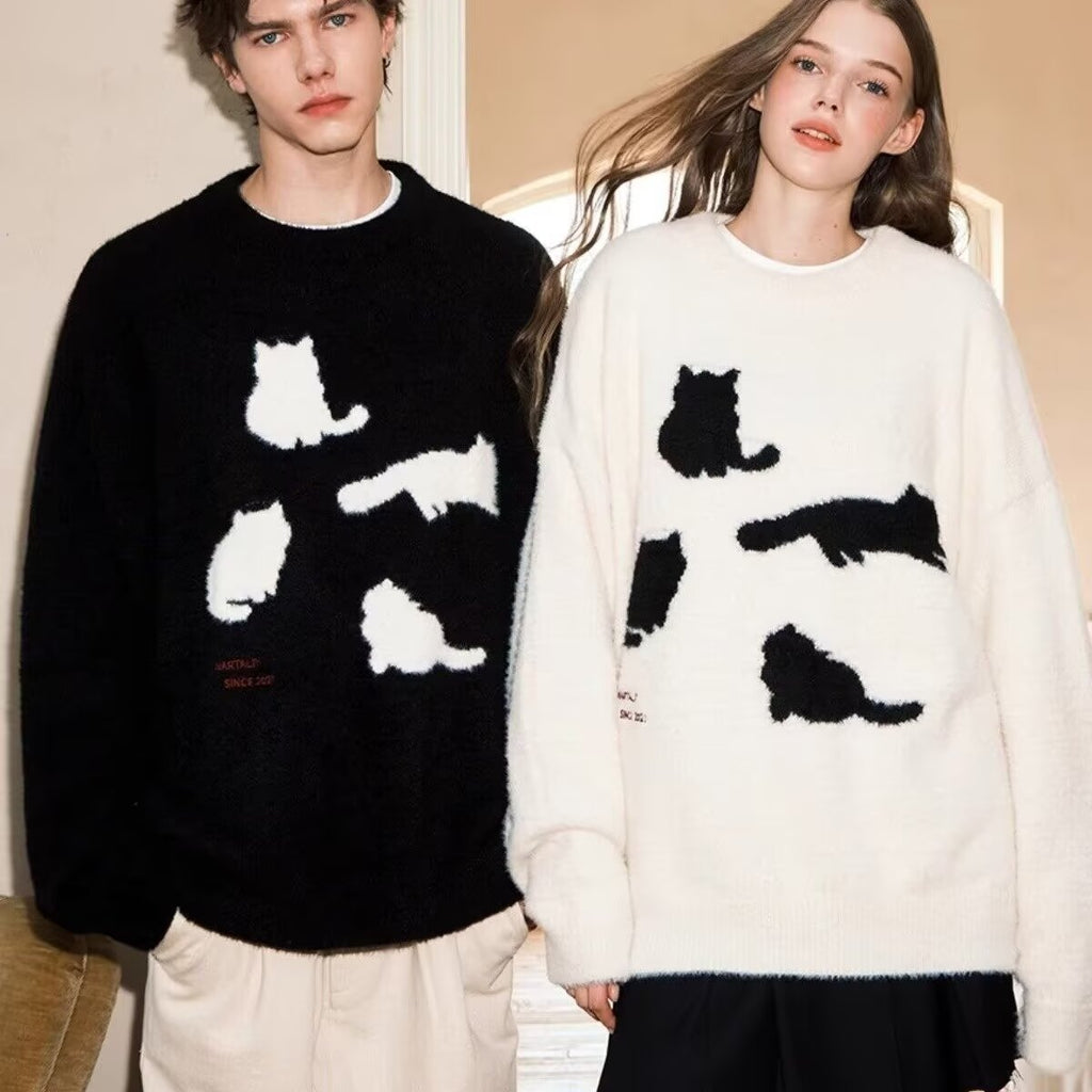 Winter Thick Mink Knit Sweater for Men Trendy Loose Knitwear, Couple's INS Hong  Lazy Fashion Sweater Coat
