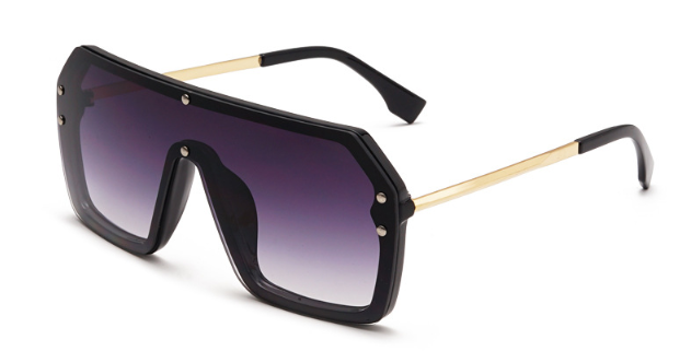 UV400 Fashion Square Trendy Shades Big Frame  Luxury Oversize Mirrored Gradient Men Women Sunglasses