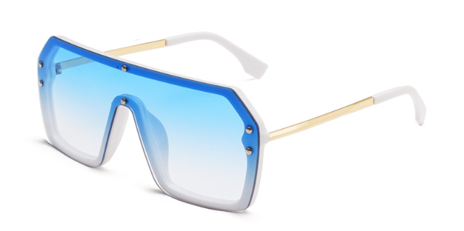 UV400 Fashion Square Trendy Shades Big Frame  Luxury Oversize Mirrored Gradient Men Women Sunglasses