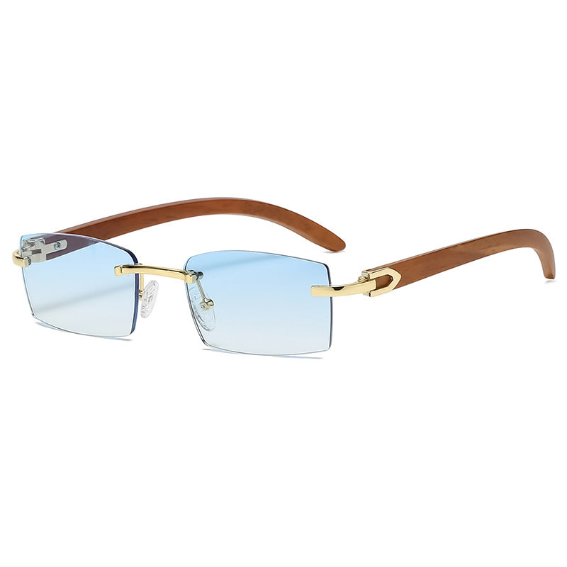 New Fashion Sunglasses Men Ultra Clear Rimless Sunglasses Ocean Slice Diamond Cut Edge Trend