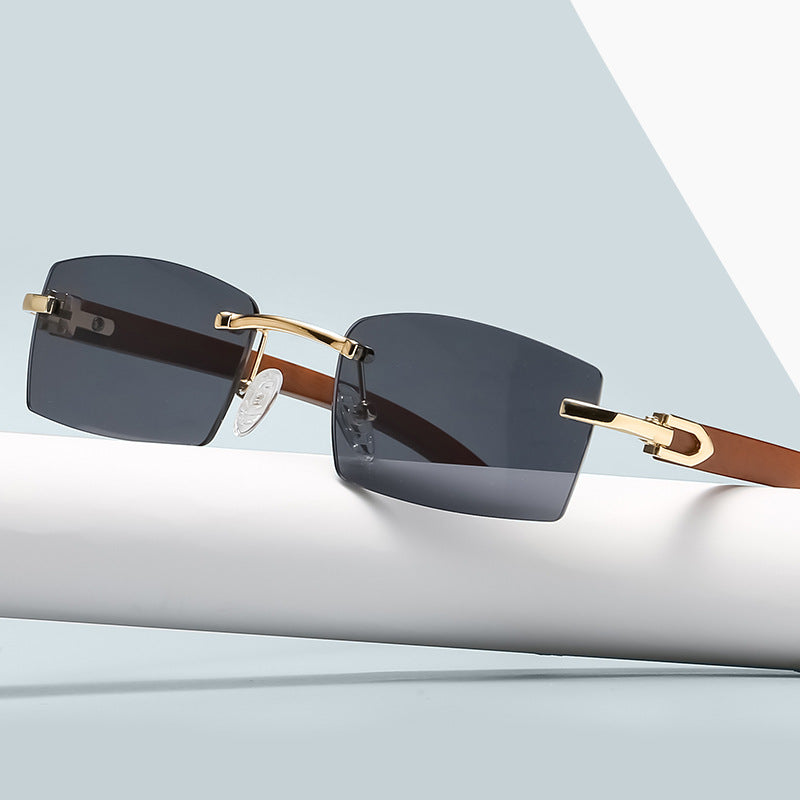 New Fashion Sunglasses Men Ultra Clear Rimless Sunglasses Ocean Slice Diamond Cut Edge Trend