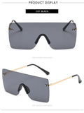 New Large Square Sunglasses Fashion Gradient Men And Women Street Shooting Sunglasses Rimless Glasses