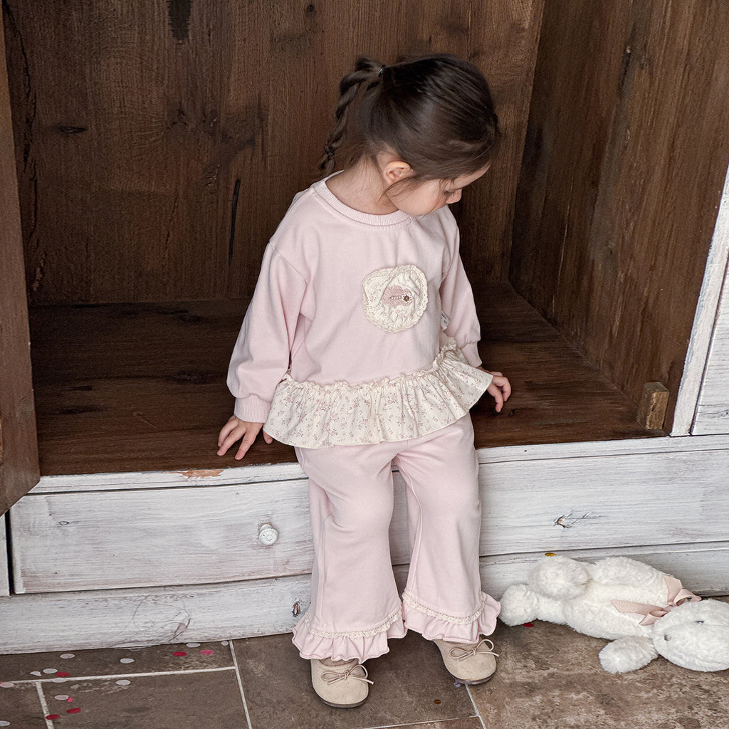 Infant and Toddler Girls' Outfit, New Casual Sporty Long Sleeve Two-Piece Set