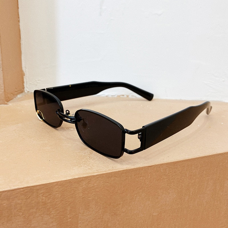 Popular Fashion Small Rectangle Women Luxury Sunglasses Brand Designer Vintage Punk Men Sun Glasses Shades UV400