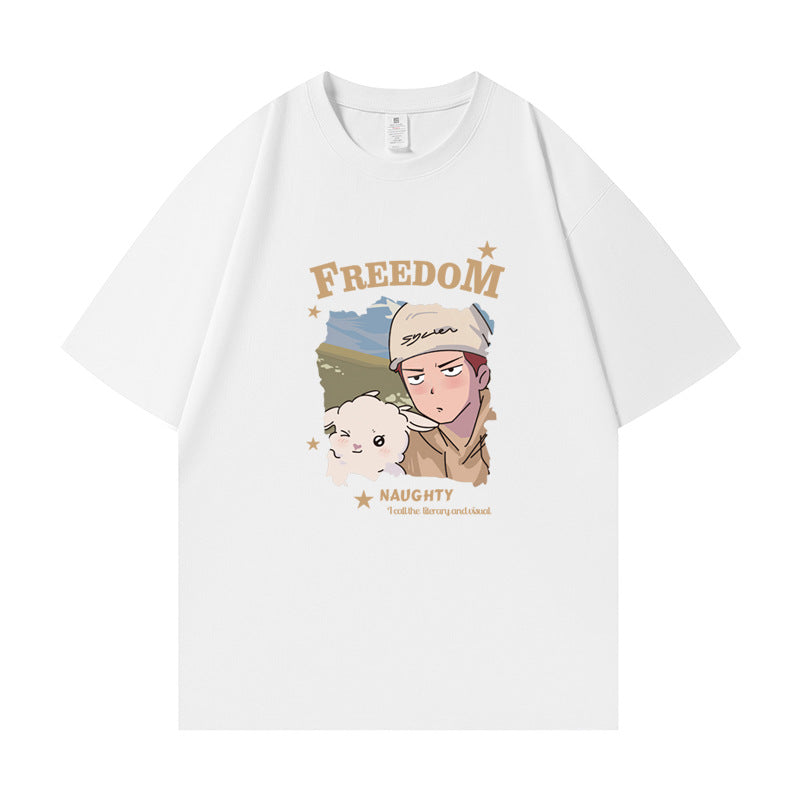 Casual Couple Matching Outfits Summer Fashion Set Short Sleeve T-Shirt for Men and Women
