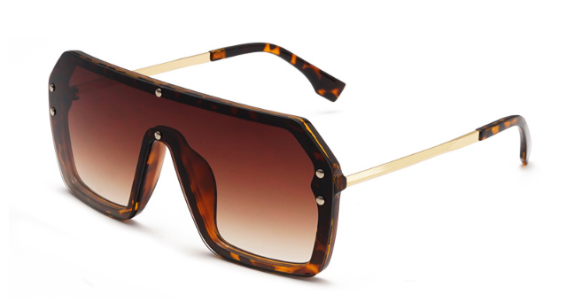 UV400 Fashion Square Trendy Shades Big Frame  Luxury Oversize Mirrored Gradient Men Women Sunglasses