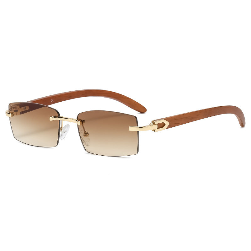 New Fashion Sunglasses Men Ultra Clear Rimless Sunglasses Ocean Slice Diamond Cut Edge Trend