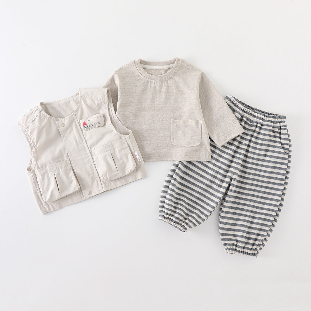Infant Pure Cotton Class A Clothing Spring Boy Fashionable Separated Set Children's Inner Wear Baby Long Pants Jacket