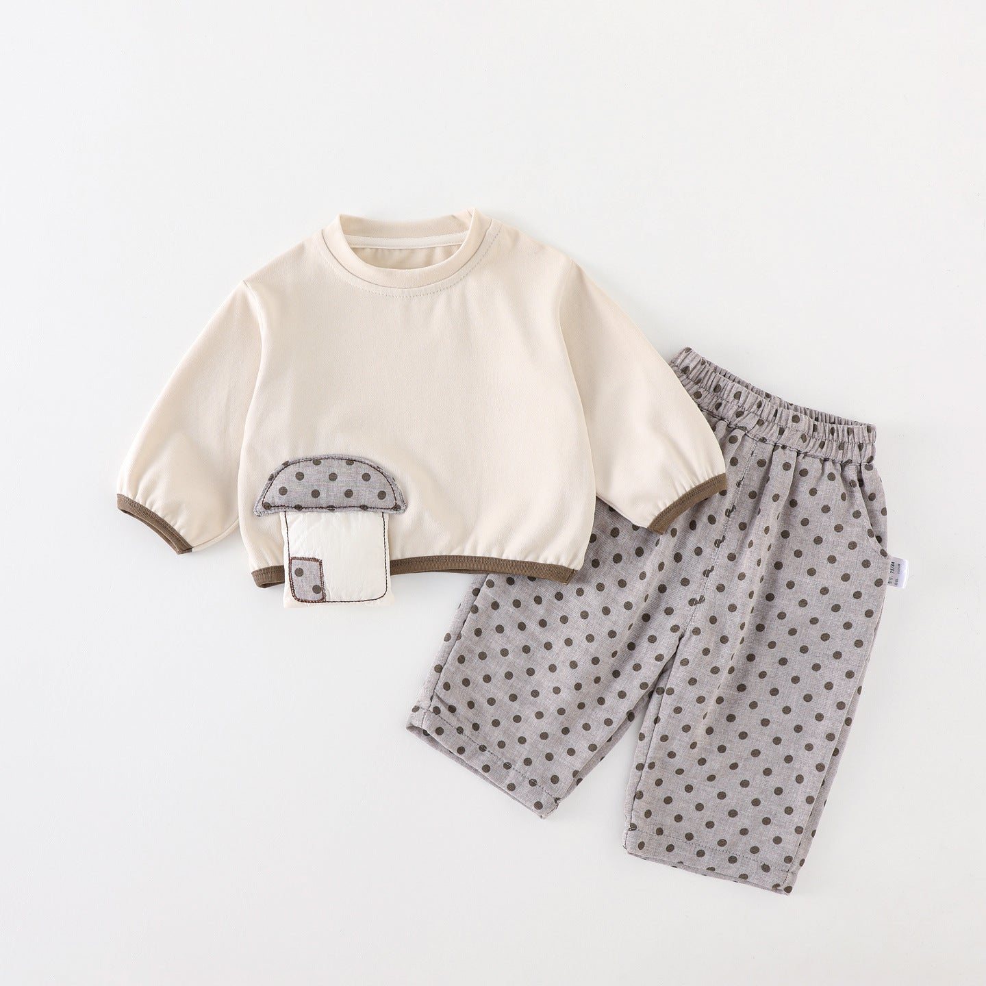 Cute Mushroom Long Sleeve Top for GirlsChildren's Outfit, A-Class New Autumn Fashion Set