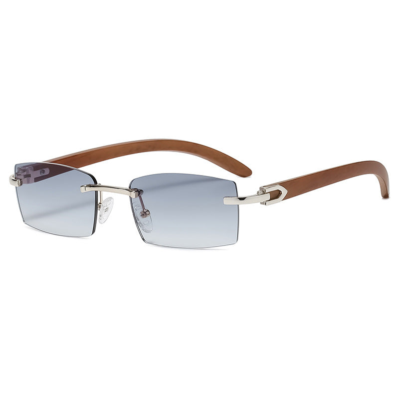 New Fashion Sunglasses Men Ultra Clear Rimless Sunglasses Ocean Slice Diamond Cut Edge Trend